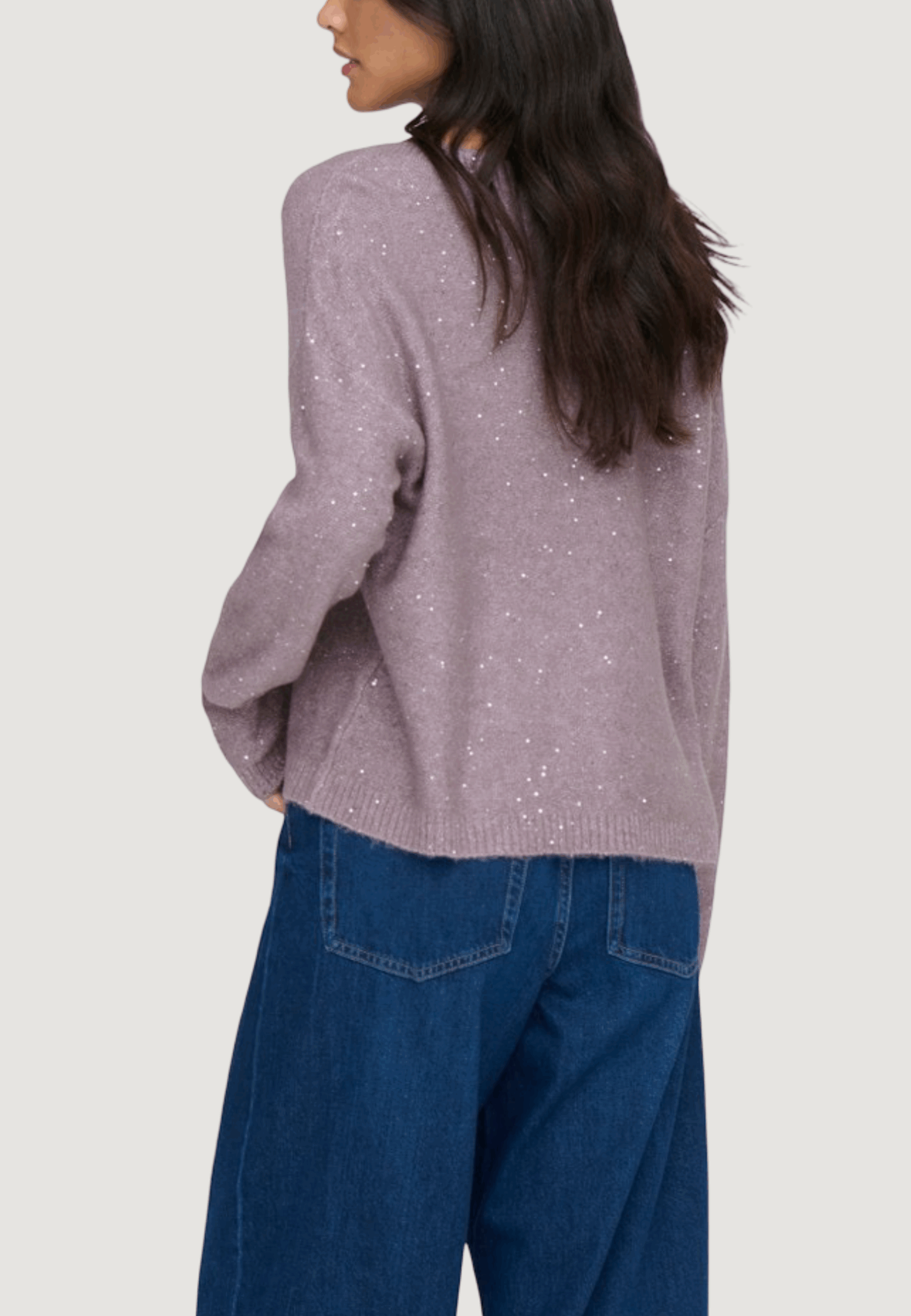 Maglione Only onlarizona ls sequins v-neck pul knt Viola - Foto 2