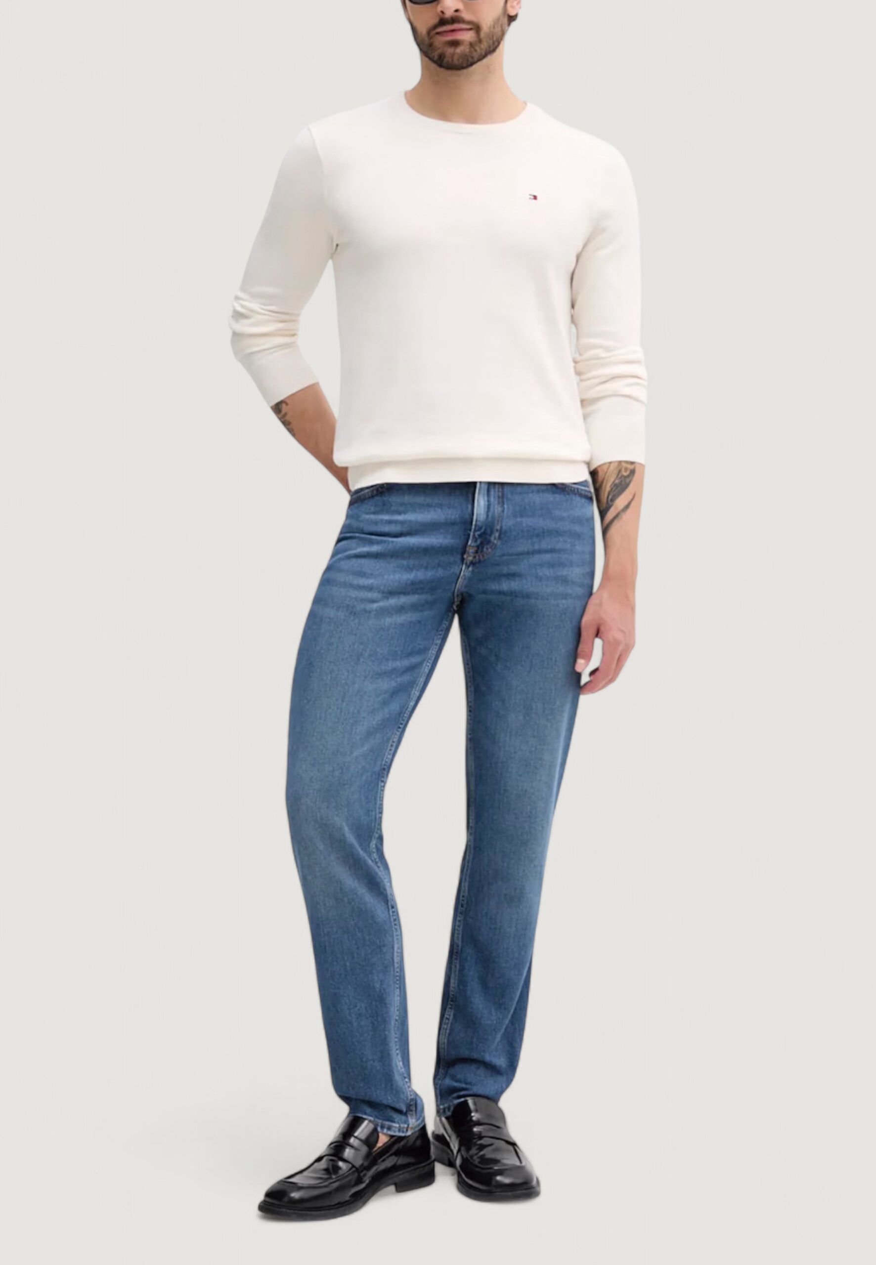 Maglione Tommy Hilfiger essential ssnl cotto Avorio - Foto 2