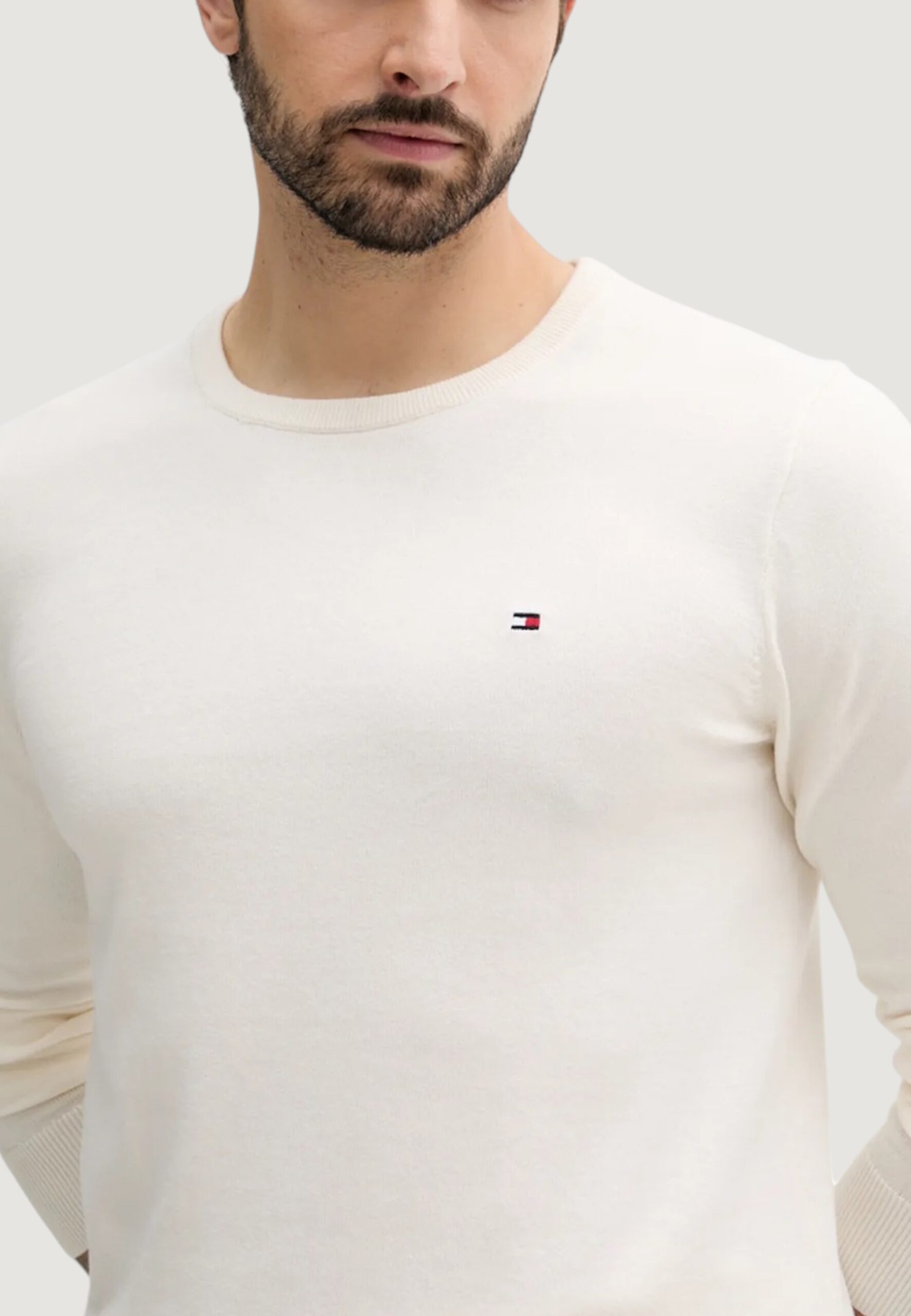 Maglione Tommy Hilfiger essential ssnl cotto Avorio - Foto 4