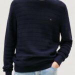 Maglione Tommy Hilfiger stripe structure c n Blue scuro - Foto 1