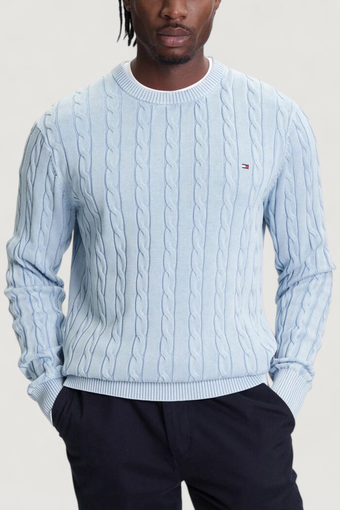 Maglione Tommy Hilfiger classic cable gmd c Celeste