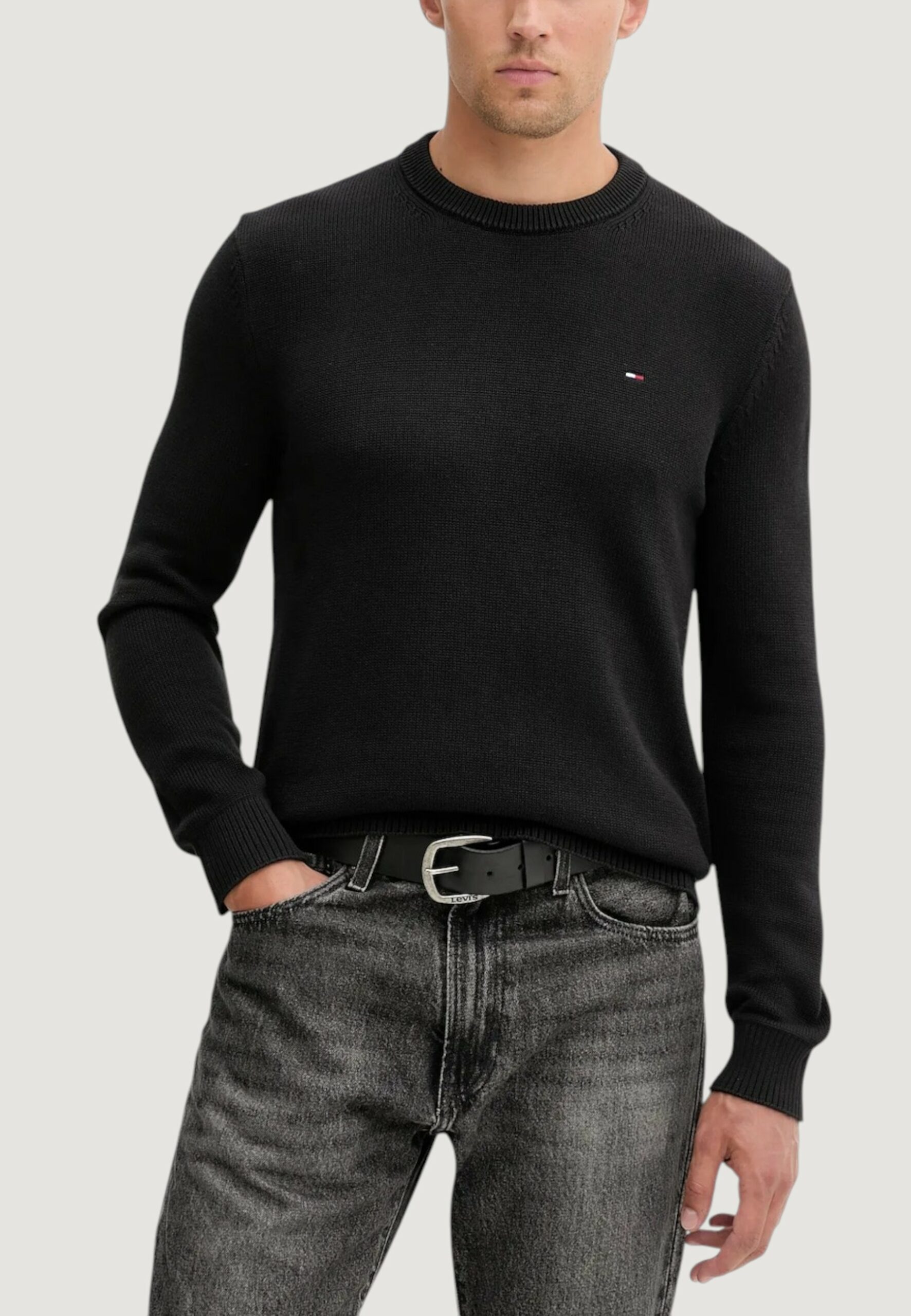 Maglione Tommy Hilfiger Jeans tjm slim ess sweater Nero - Foto 1