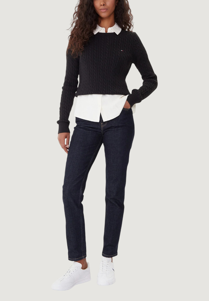 Maglione Tommy Hilfiger Jeans tjw cable essential Nero - Foto 3