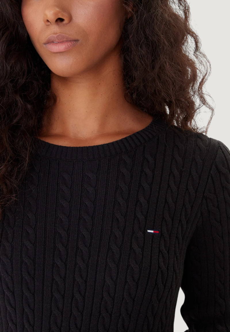 Maglione Tommy Hilfiger Jeans tjw cable essential Nero - Foto 4