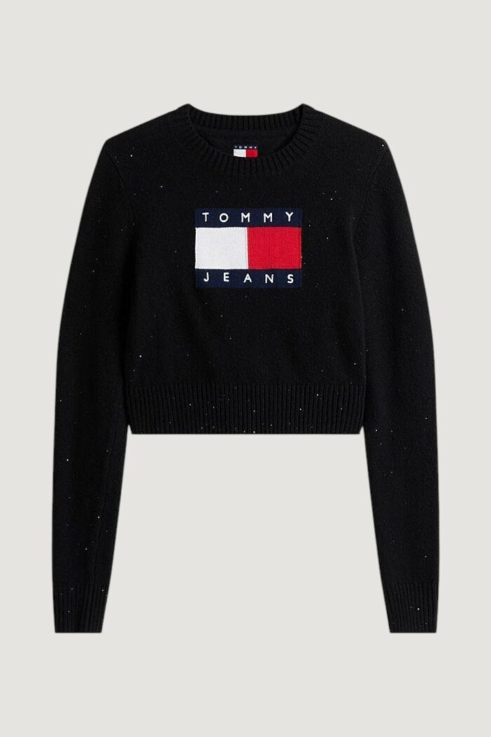 Maglione Tommy Hilfiger Jeans tjw sparkle flag swe Nero