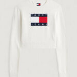 Maglione Tommy Hilfiger Jeans tjw sparkle flag swe Panna - Foto 1