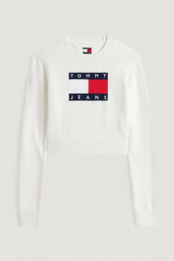 Maglione Tommy Hilfiger Jeans tjw sparkle flag swe Panna