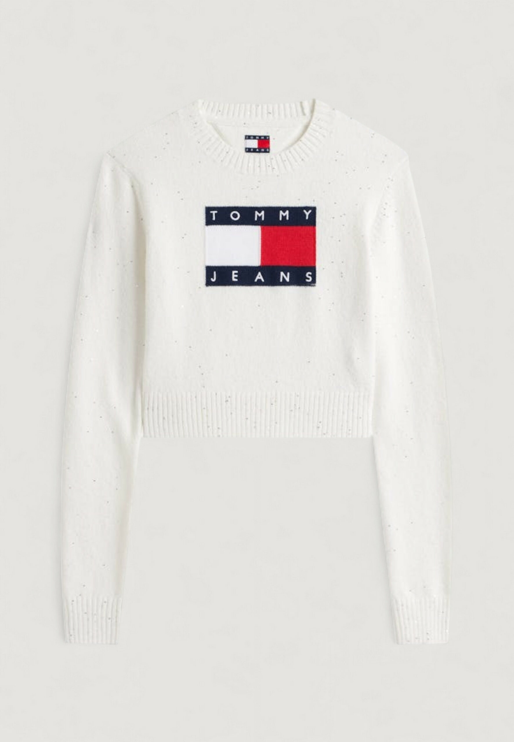 Maglione Tommy Hilfiger Jeans tjw sparkle flag swe Panna - Foto 1