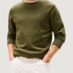 Maglione Tommy Hilfiger essential ssnl cotto Verde - Foto 1