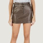Minigonna Only onljasmin faux leather skirt cc otw Marrone - Foto 1