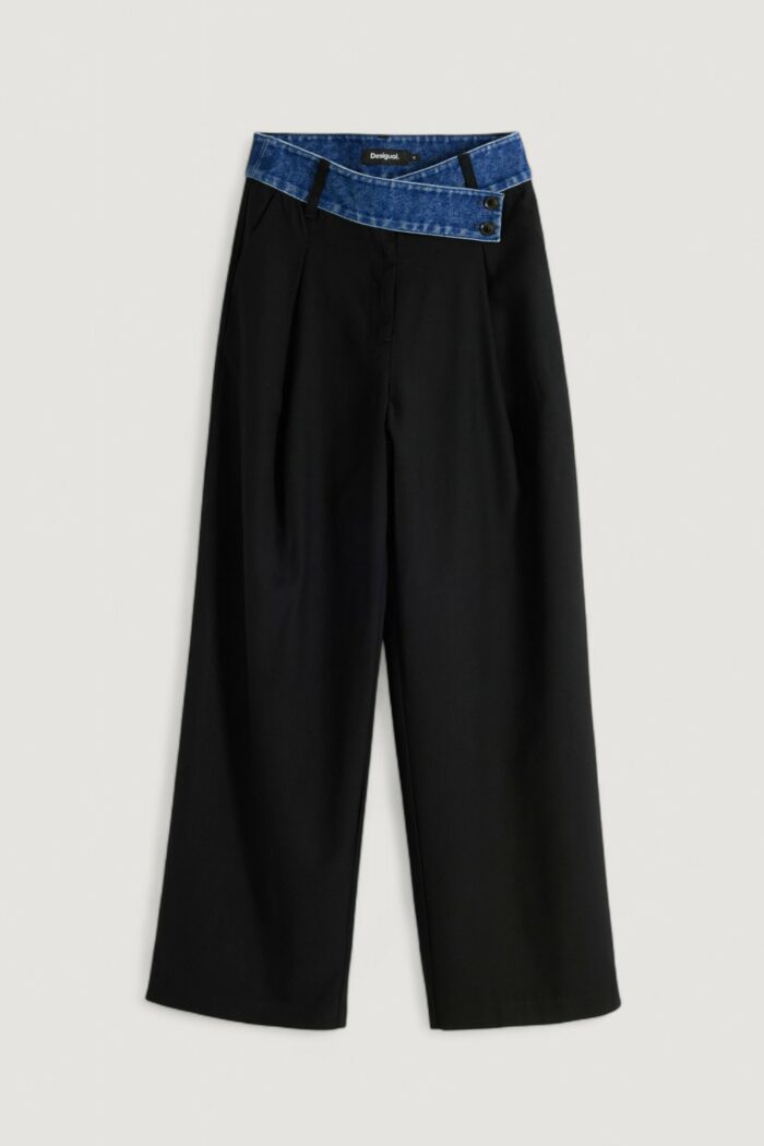 Pantaloni a palazzo Desigual pant_denimwaist Nero