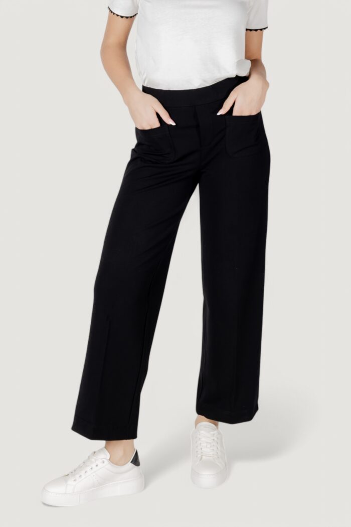 Pantaloni a palazzo Street One front pocket straight leg hw p Nero