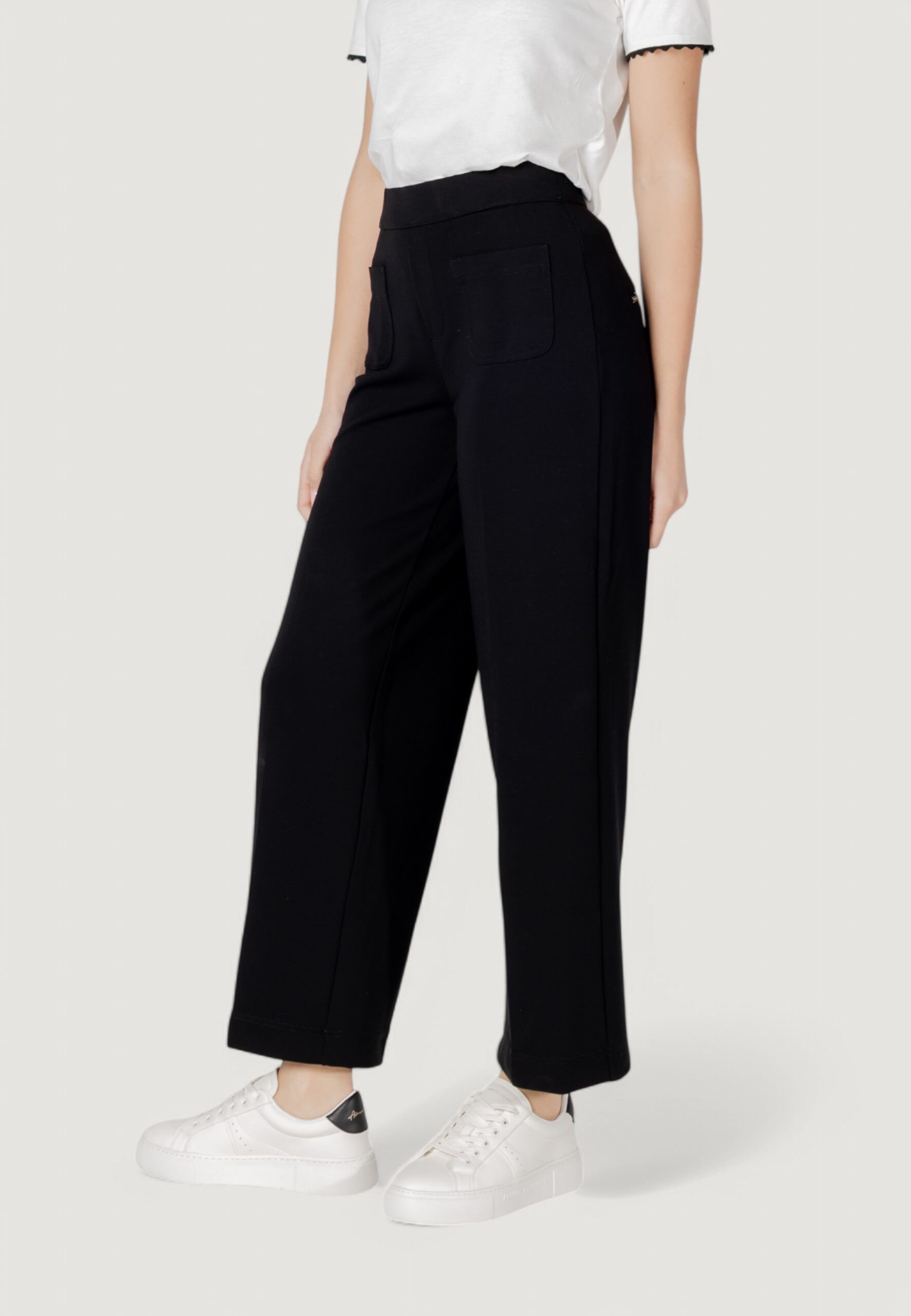 Pantaloni a palazzo Street One front pocket straight leg hw p Nero - Foto 2