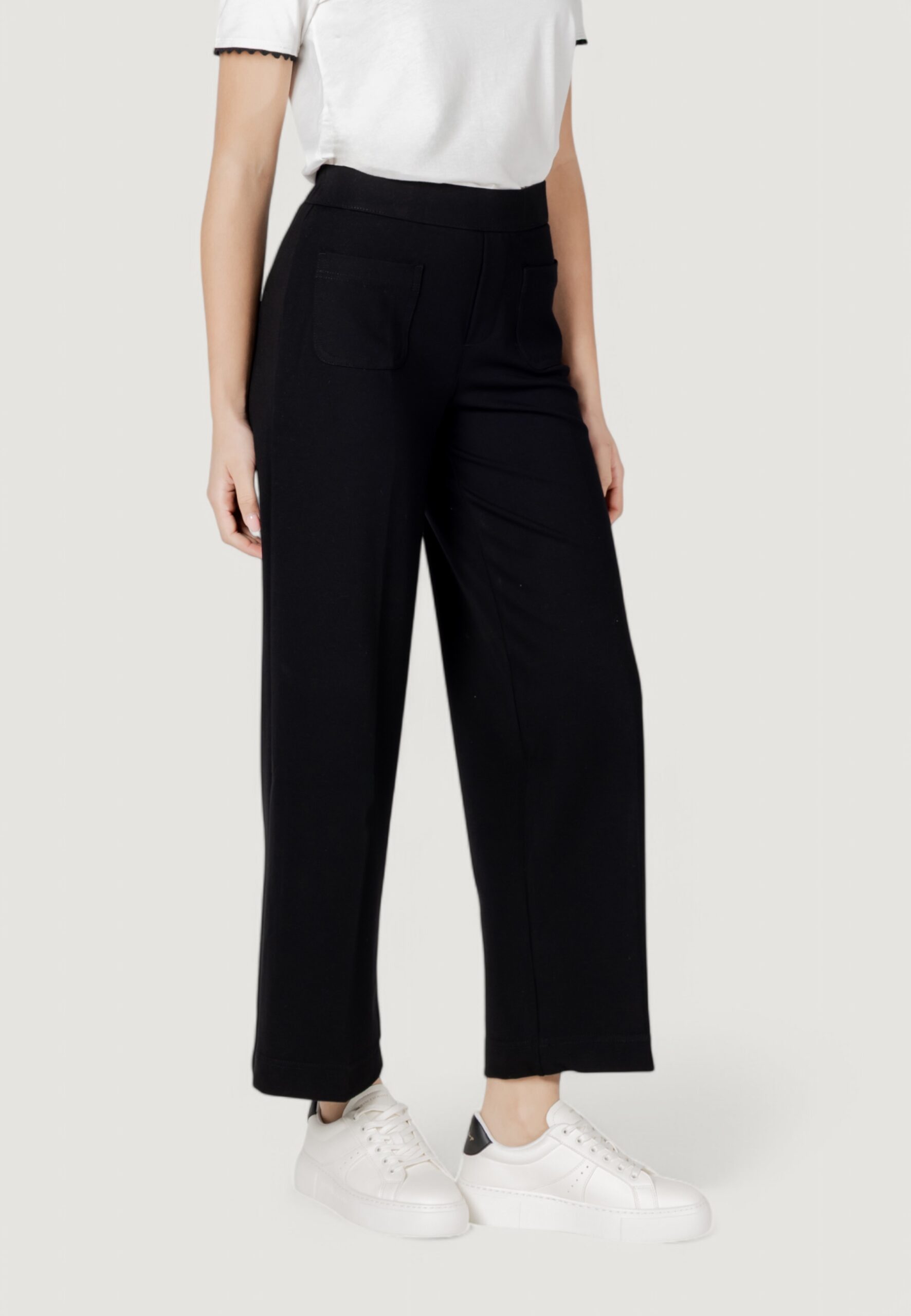 Pantaloni a palazzo Street One front pocket straight leg hw p Nero - Foto 3