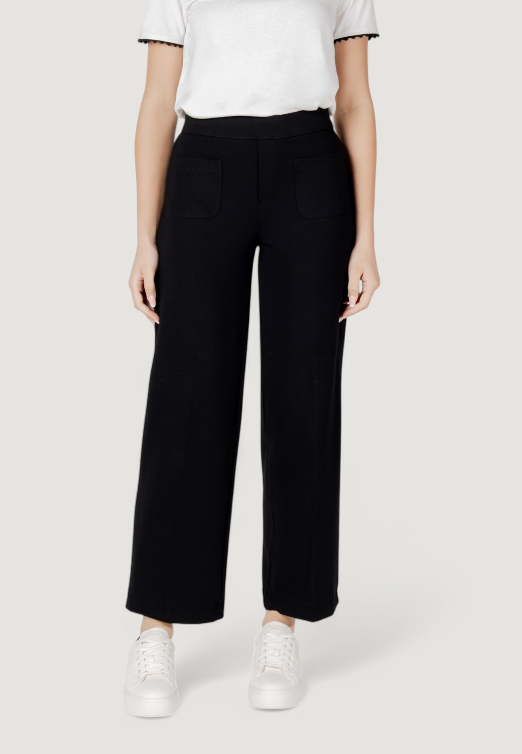 Pantaloni a palazzo Street One front pocket straight leg hw p Nero - Foto 5