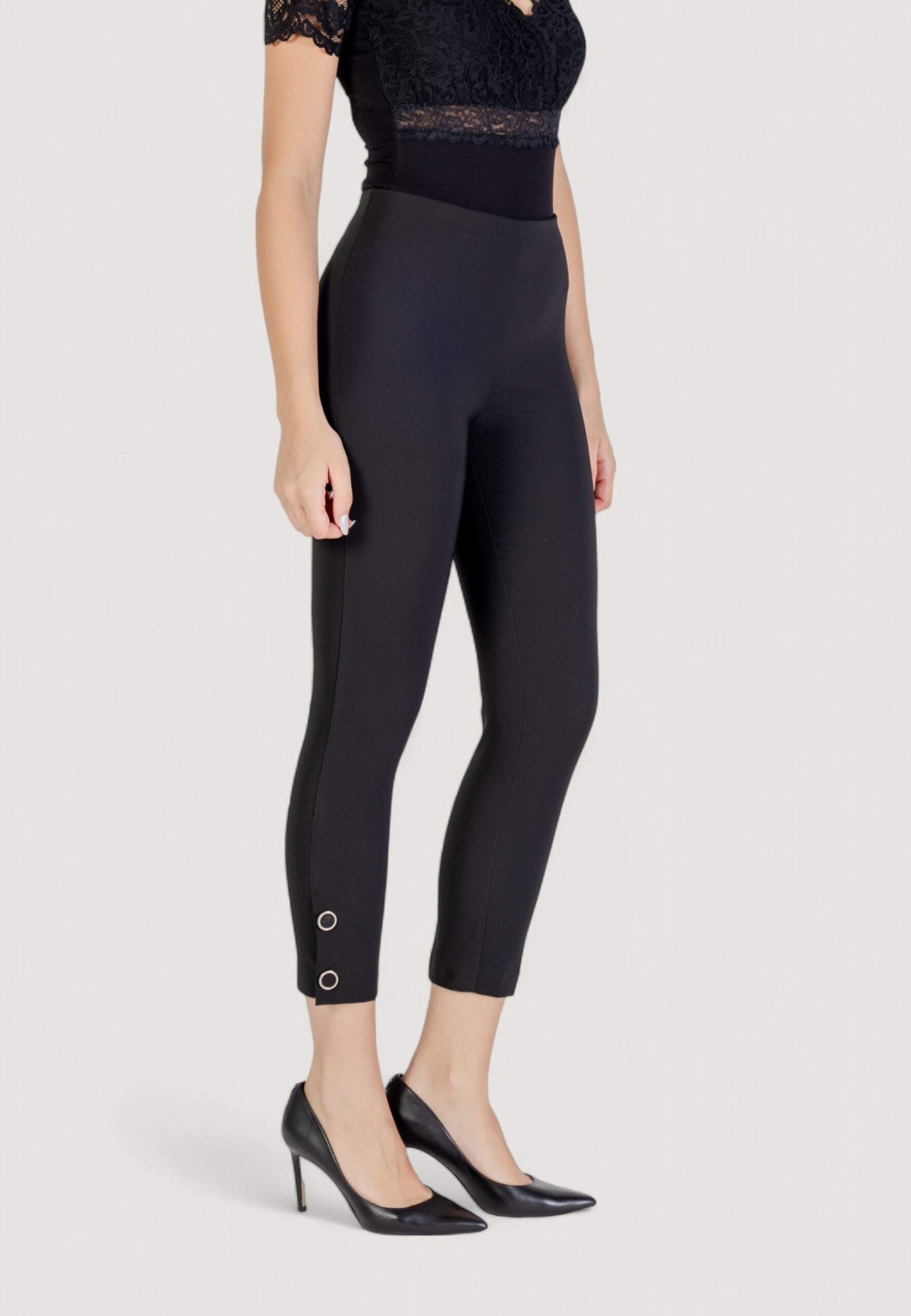 Pantaloni a sigaretta Rinascimento Nero - Foto 4