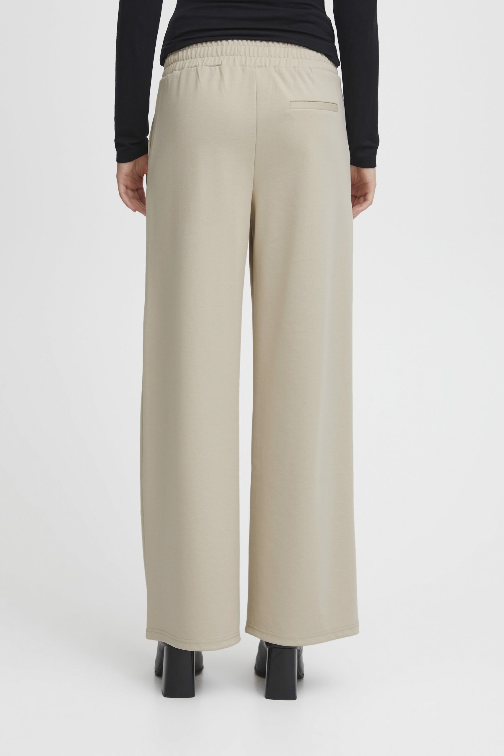 Pantaloni regular ICHI ihkate sus long wide pa2 Beige - Foto 2