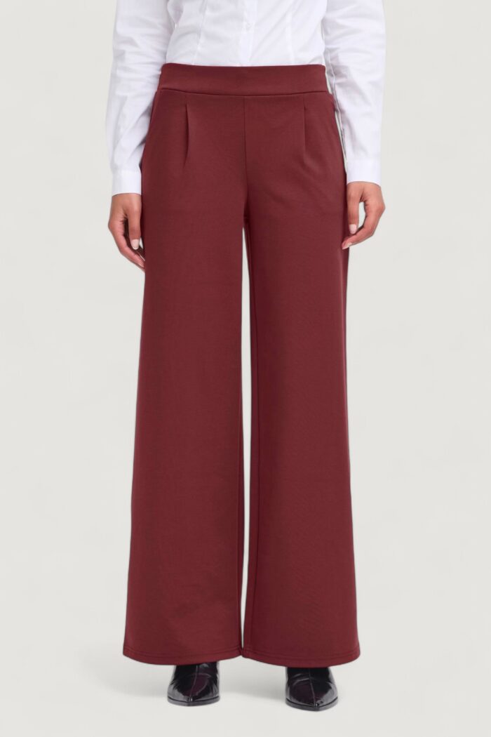 Pantaloni regular ICHI ihkate sus long wide pa2 Bordeaux