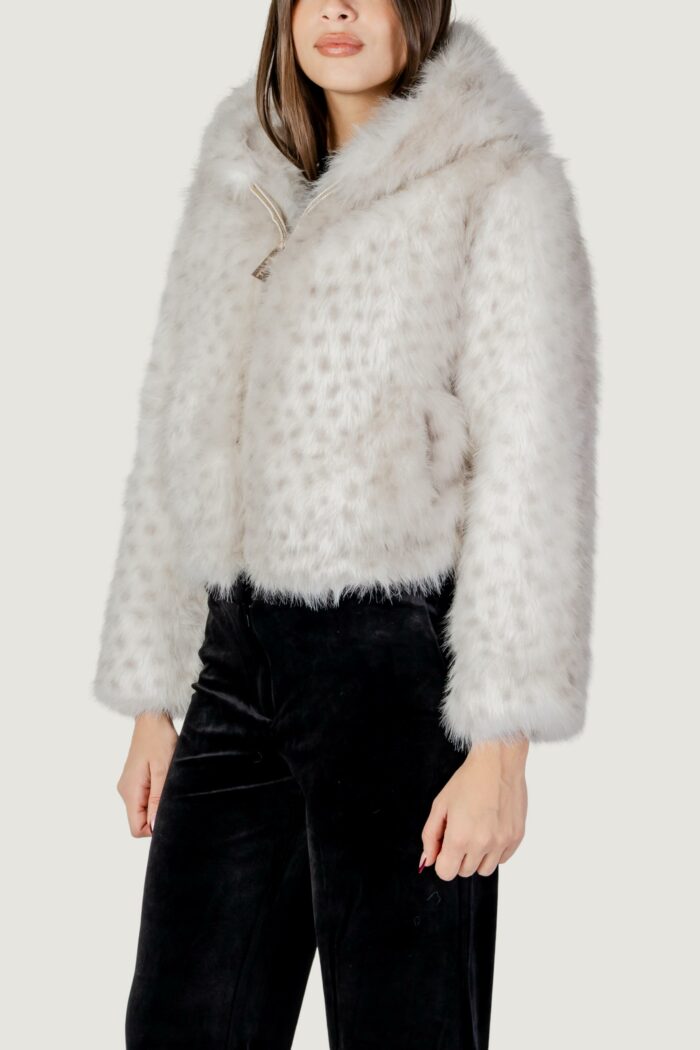 Pelliccia ecologica AYFEE bomber lince ecofur Bianco – Grigio