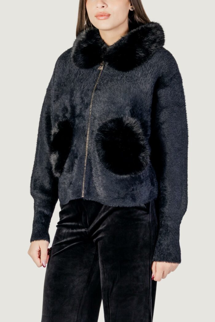 Pelliccia ecologica AYFEE giacca collo pelliccia Nero