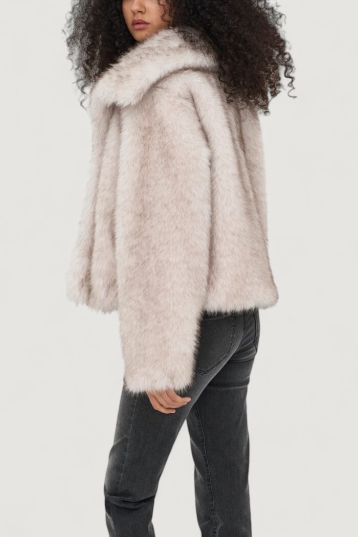 Pelliccia ecologica Only onldawn life faux fur jacket cc otw Grigio – Bianco
