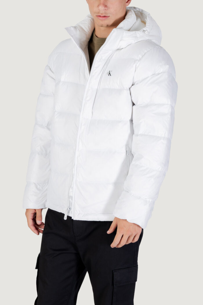 Piumino Calvin Klein Jeans ls nylon zip off hoo Bianco
