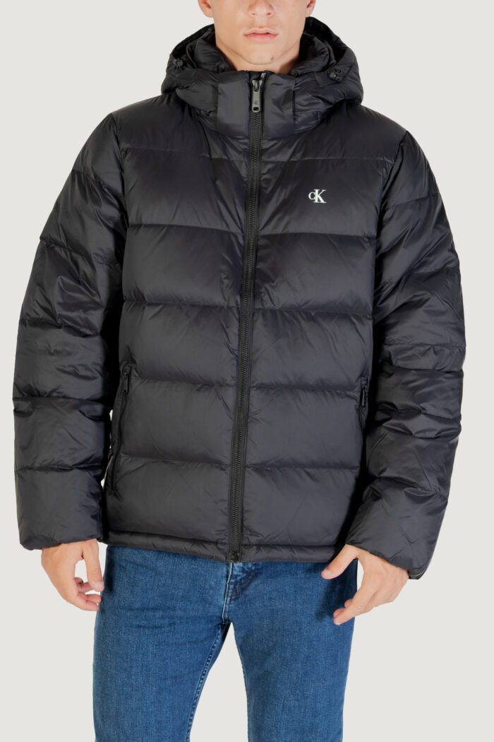 Piumino Calvin Klein Jeans ls nylon zip off hoo Black-White