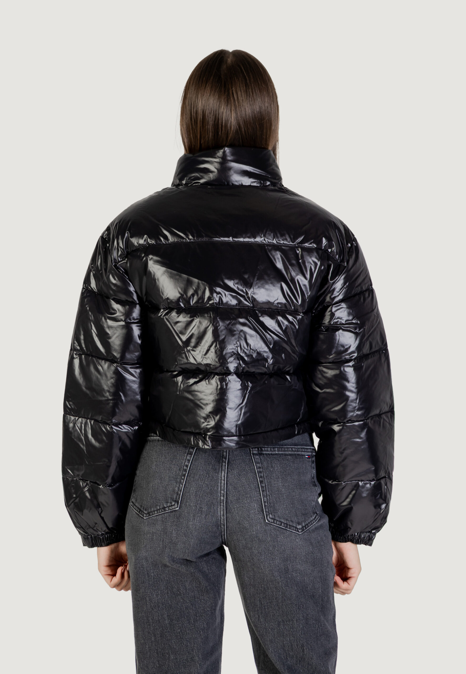 Piumino Calvin Klein Jeans shine crop puffer ja Nero - Foto 2