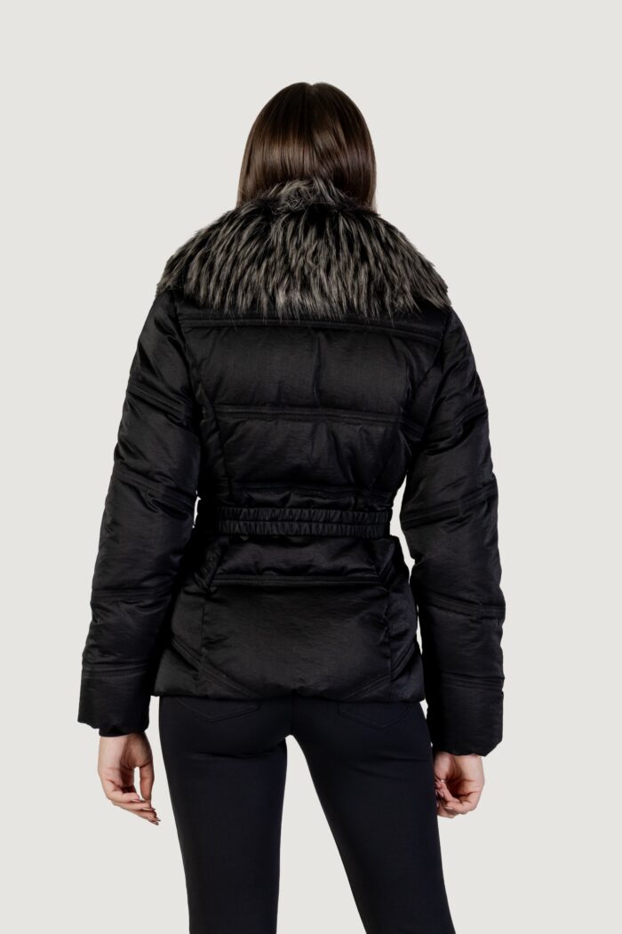 Piumino Guess alienor short belted puffer Nero