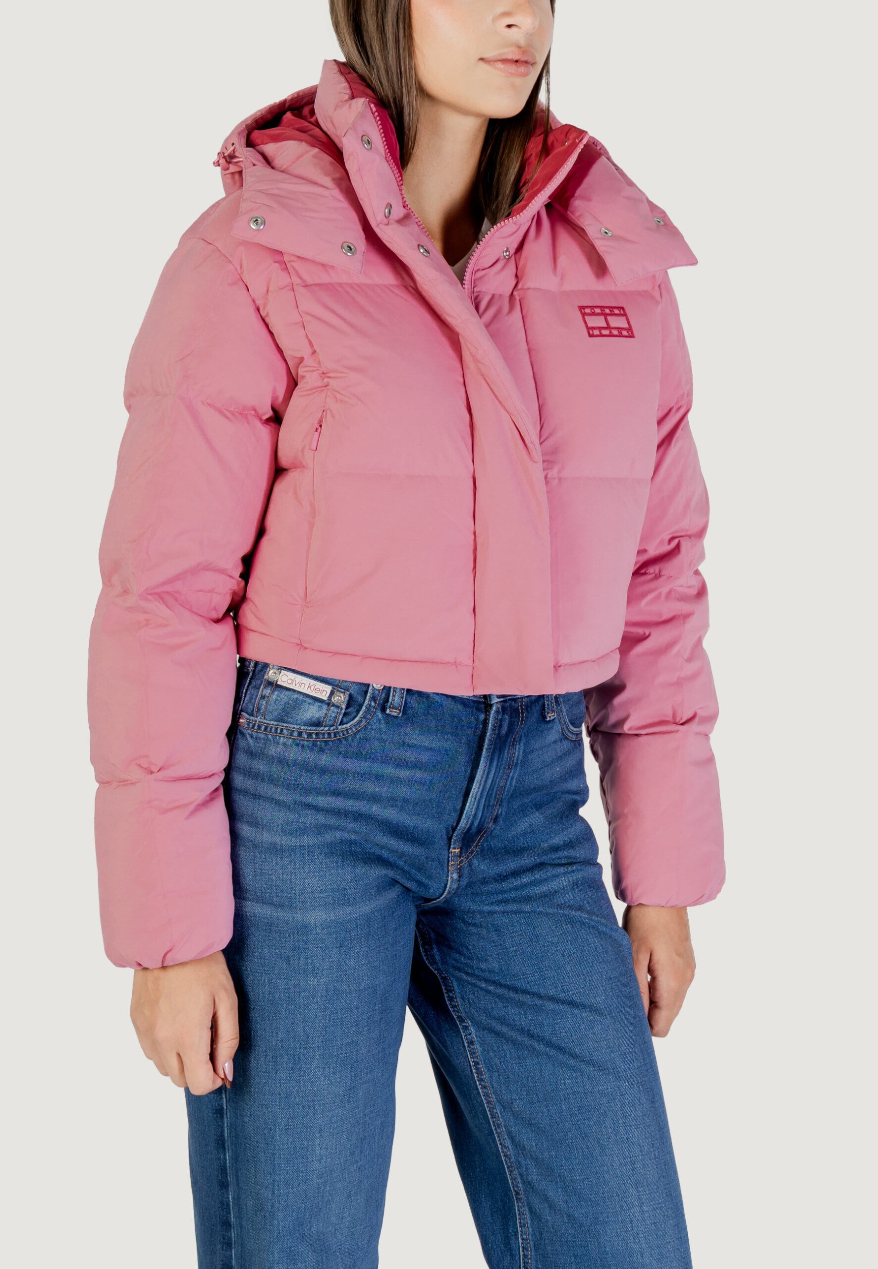 Piumino Tommy Hilfiger Jeans tjw alaska grid crp Rosa - Foto 3