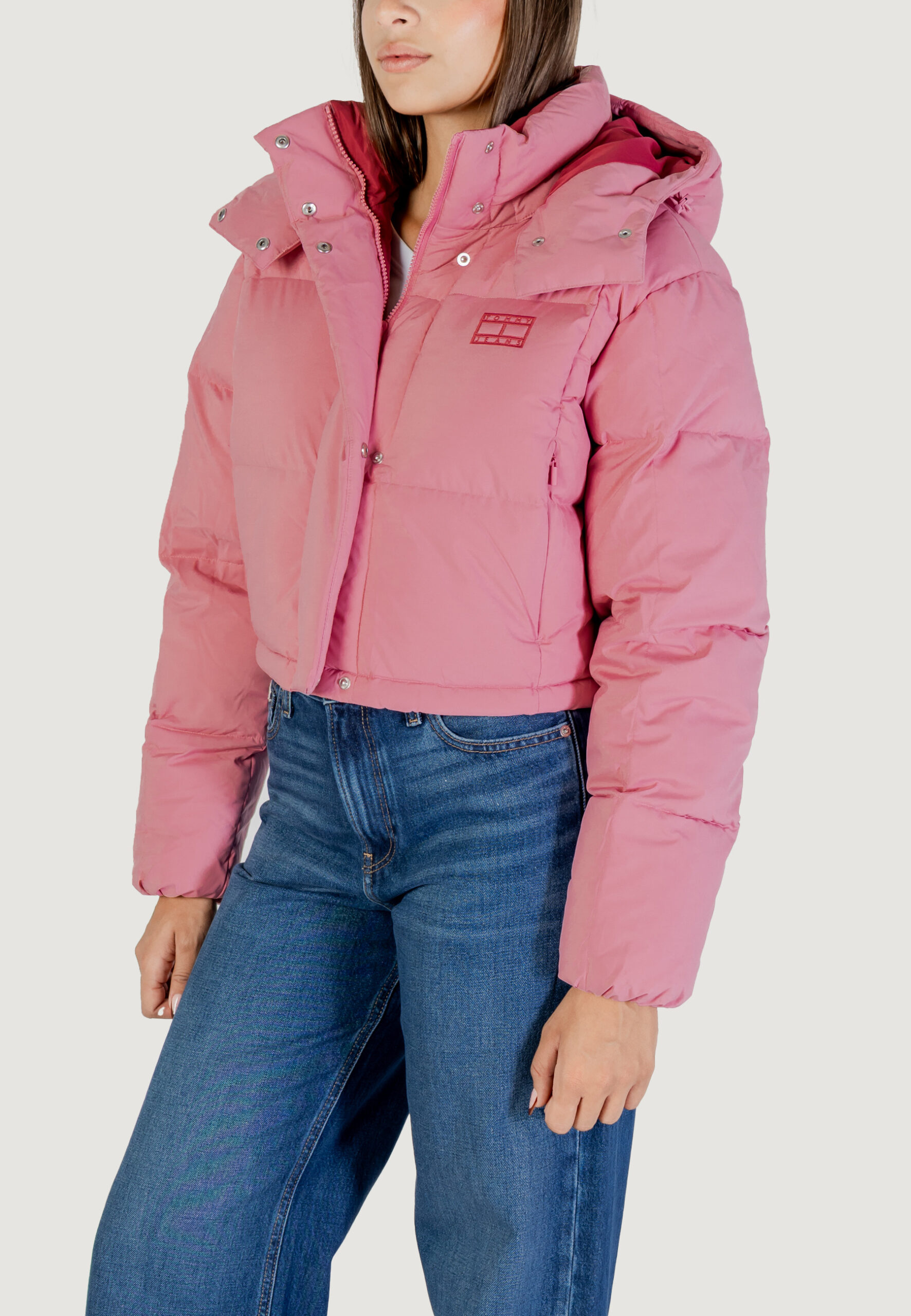 Piumino Tommy Hilfiger Jeans tjw alaska grid crp Rosa - Foto 4