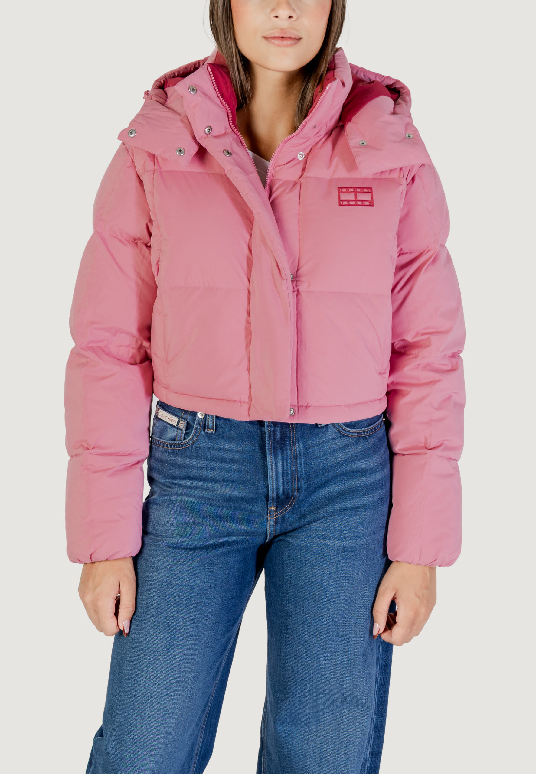 Piumino Tommy Hilfiger Jeans tjw alaska grid crp Rosa - Foto 5