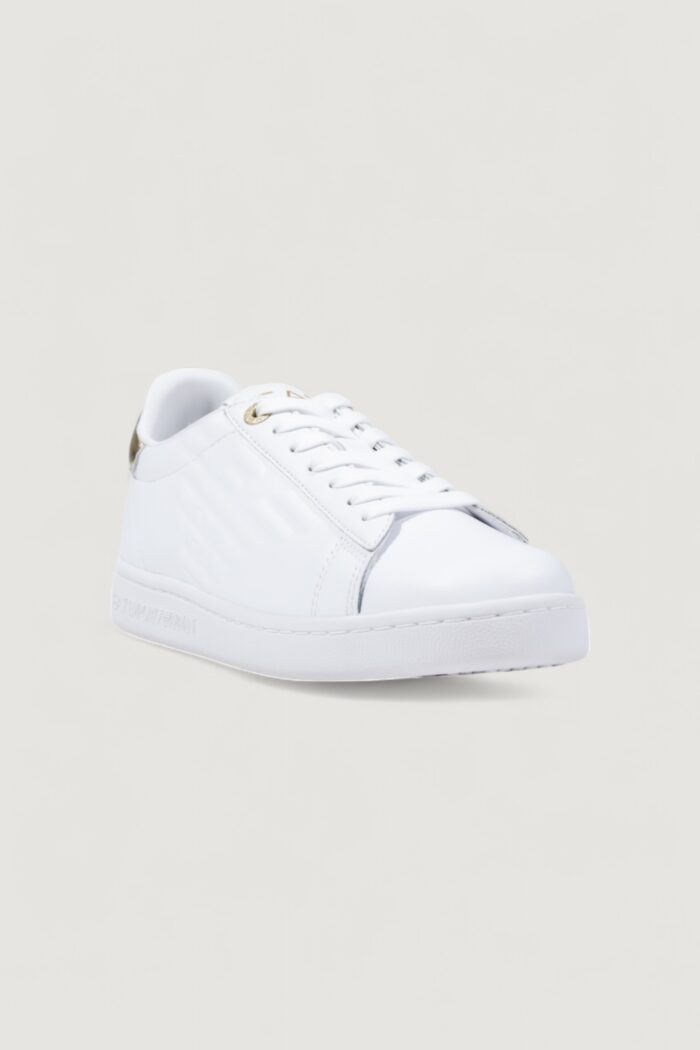 Sneakers EA7 imballo originale danneggiato – prodotto integro Bianco – Oro