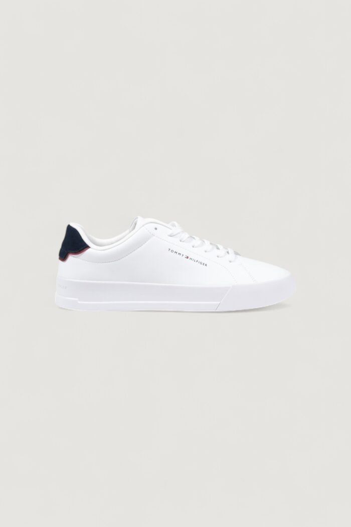 Sneakers Tommy Hilfiger th court lth detail – imballo originale danneggiato – prodotto integro Bianco