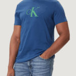 T-shirt Calvin Klein Jeans ss center monogram e Blue scuro - Foto 1