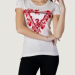 T-shirt Guess ss cn flowers triangle tee Rosa - Foto 1