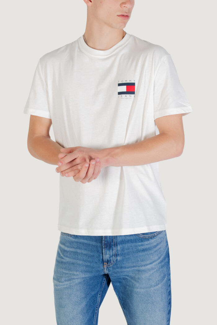 T-shirt Tommy Hilfiger Jeans tjm reg flag graph b Bianco
