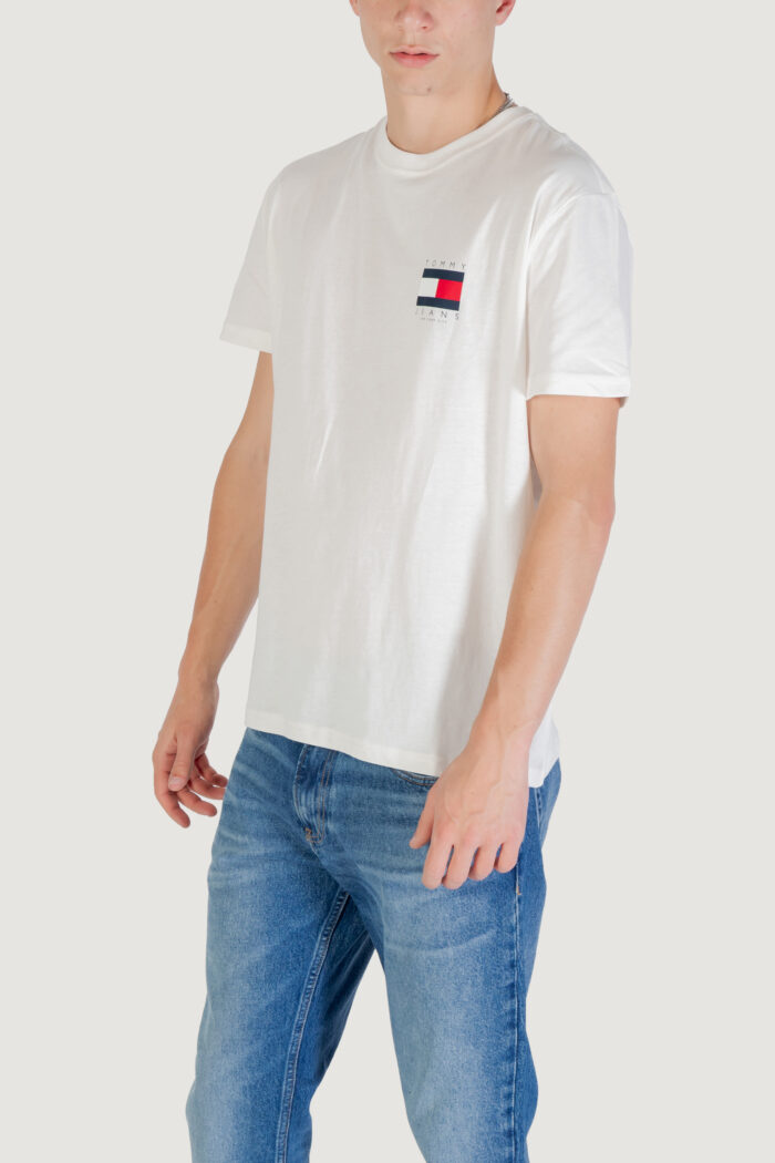 T-shirt Tommy Hilfiger Jeans tjm reg flag graph b Bianco