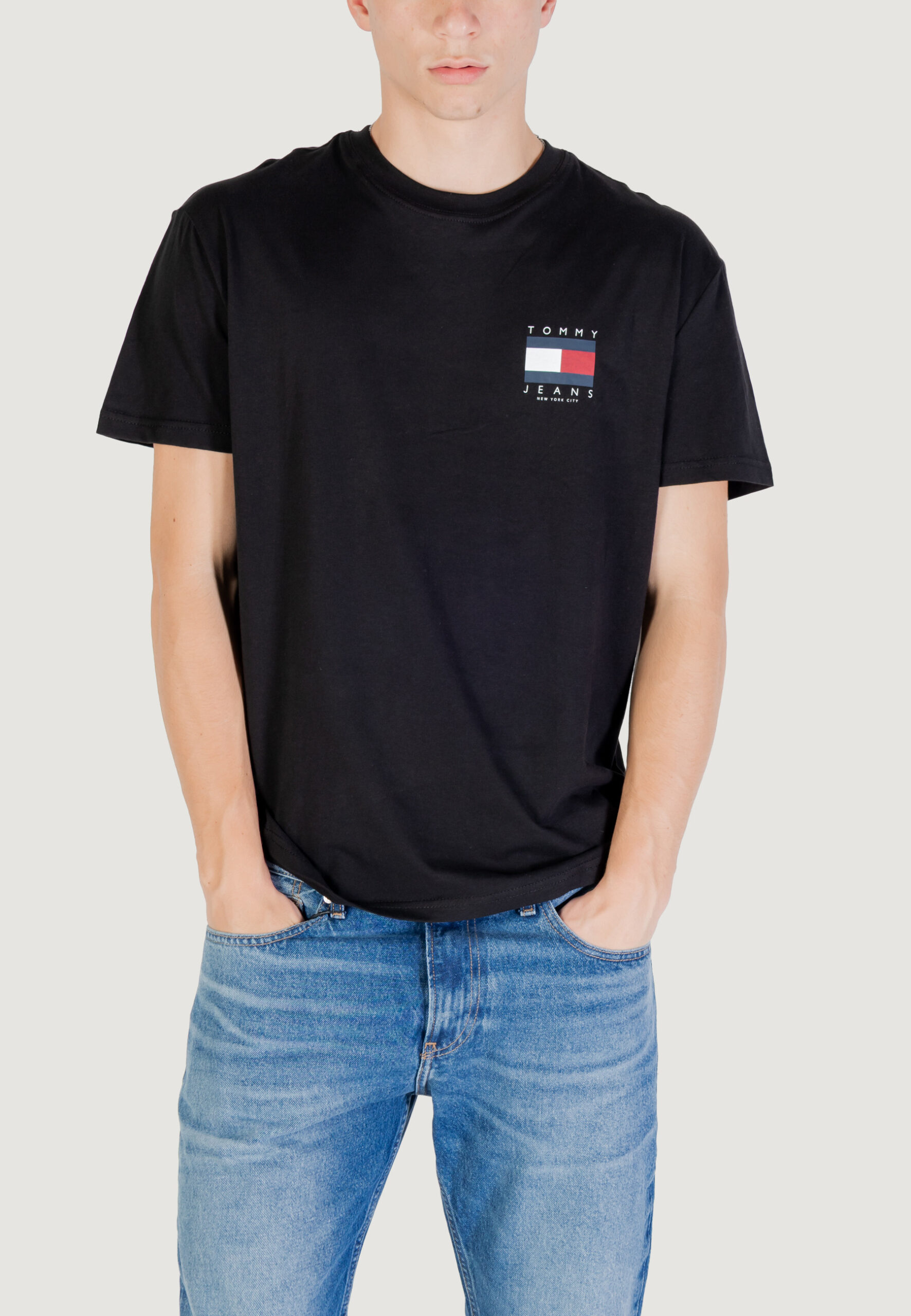 T-shirt Tommy Hilfiger Jeans tjm reg flag graph b Nero - Foto 1