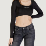 T-shirt Tommy Hilfiger Jeans tjw slim sp crp line Nero - Foto 1