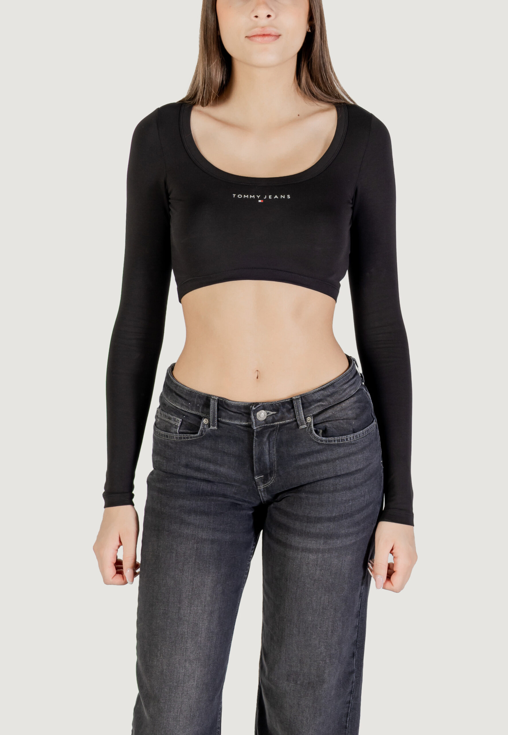 T-shirt Tommy Hilfiger Jeans tjw slim sp crp line Nero - Foto 5