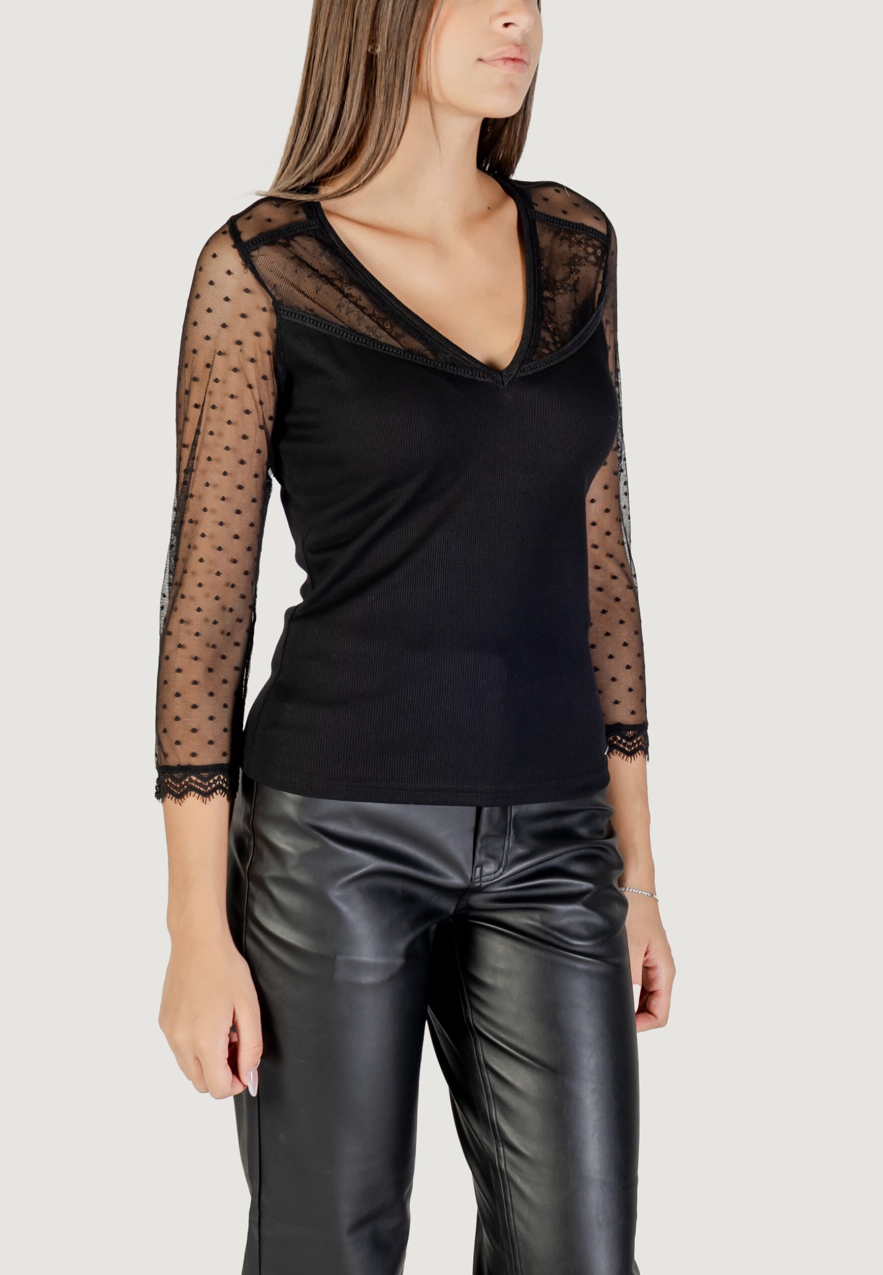 T-shirt manica lunga Morgan De Toi Nero - Foto 3