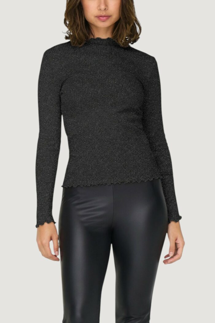 T-shirt manica lunga Only onlemma life ls glitter top jrs noos Nero