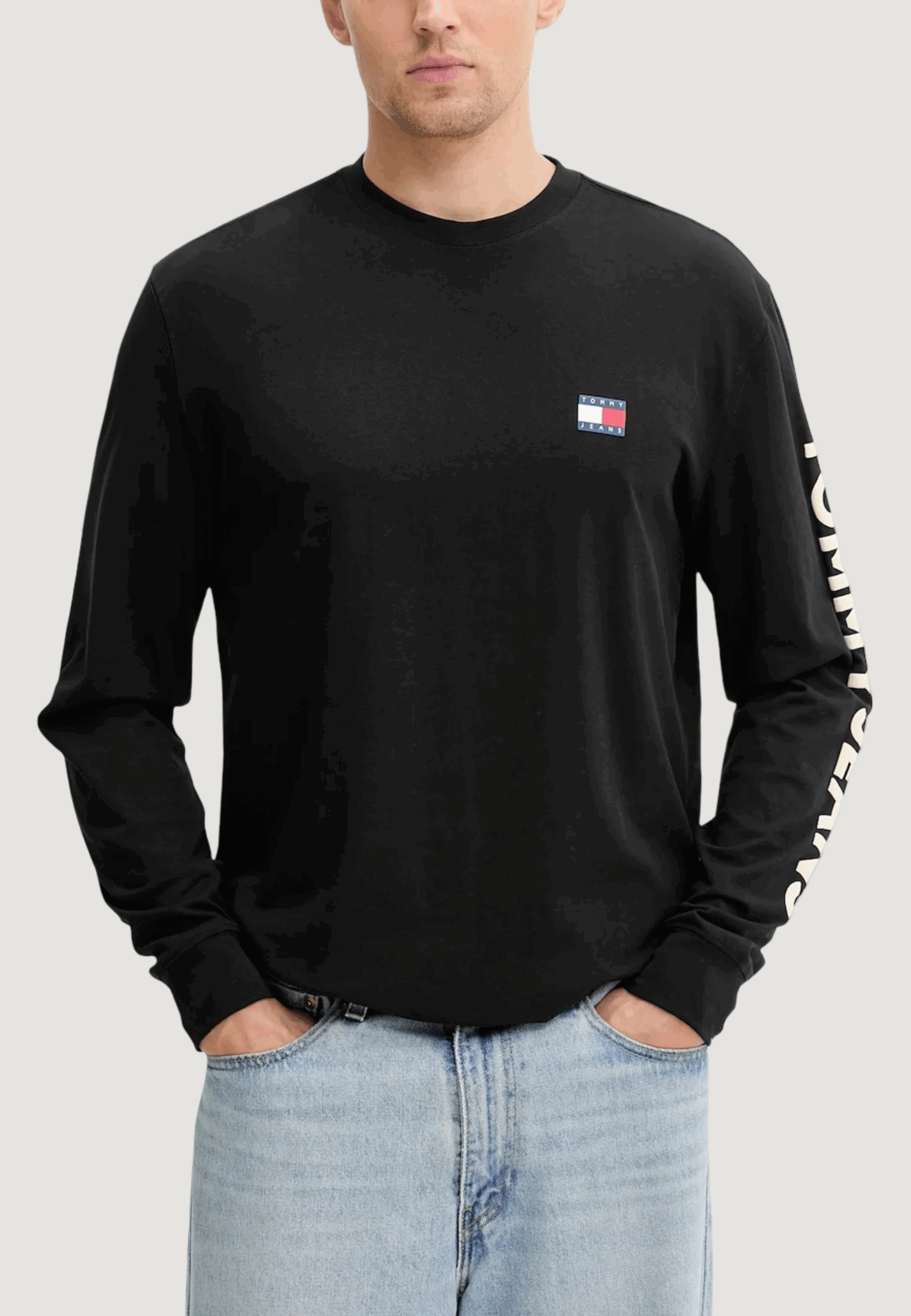 T-shirt manica lunga Tommy Hilfiger Jeans tjm reg pop col nw c Nero - Foto 1