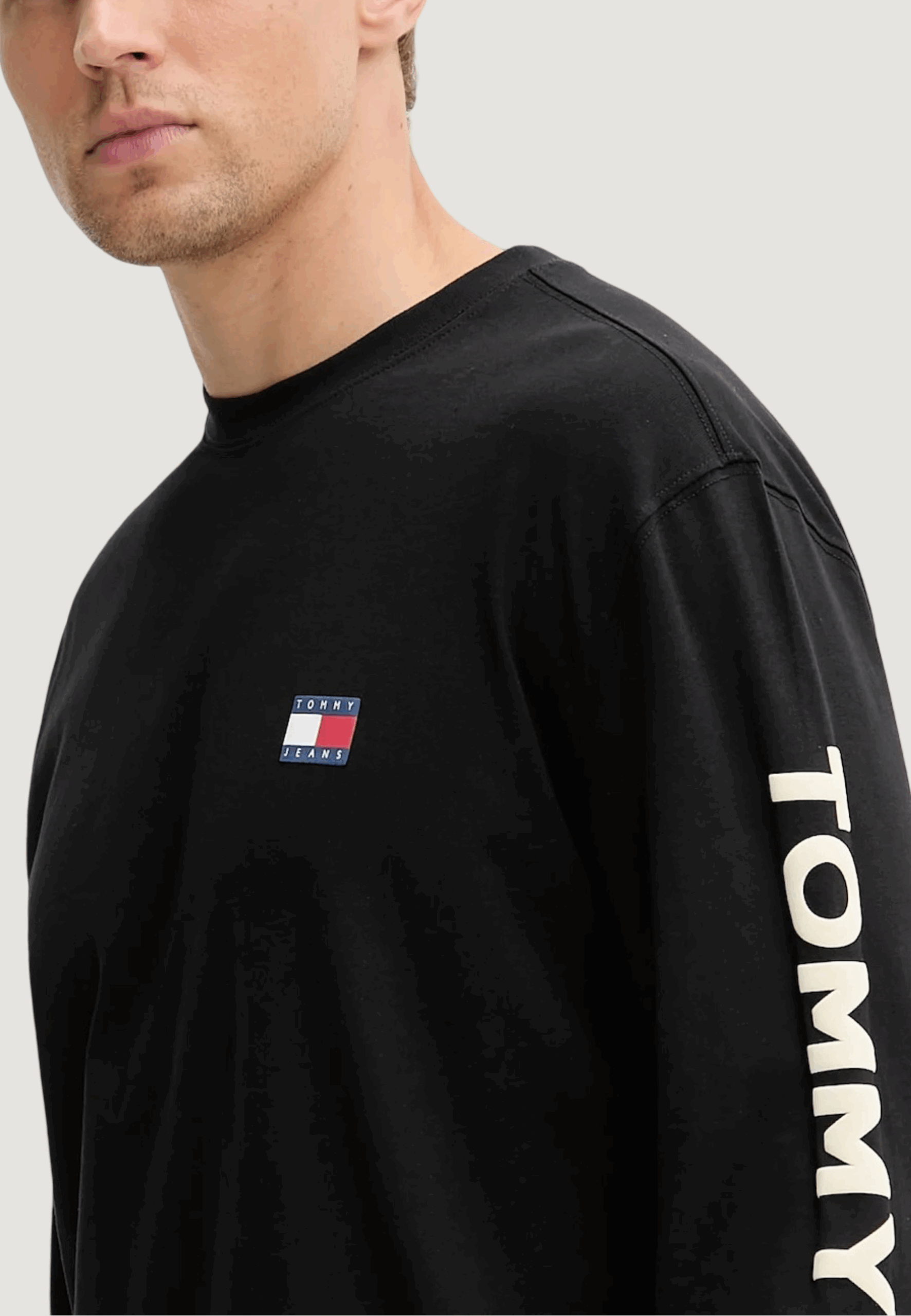 T-shirt manica lunga Tommy Hilfiger Jeans tjm reg pop col nw c Nero - Foto 3