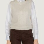 Top Only onlrenata life sl o-neck pearl vest knt Crema - Foto 1