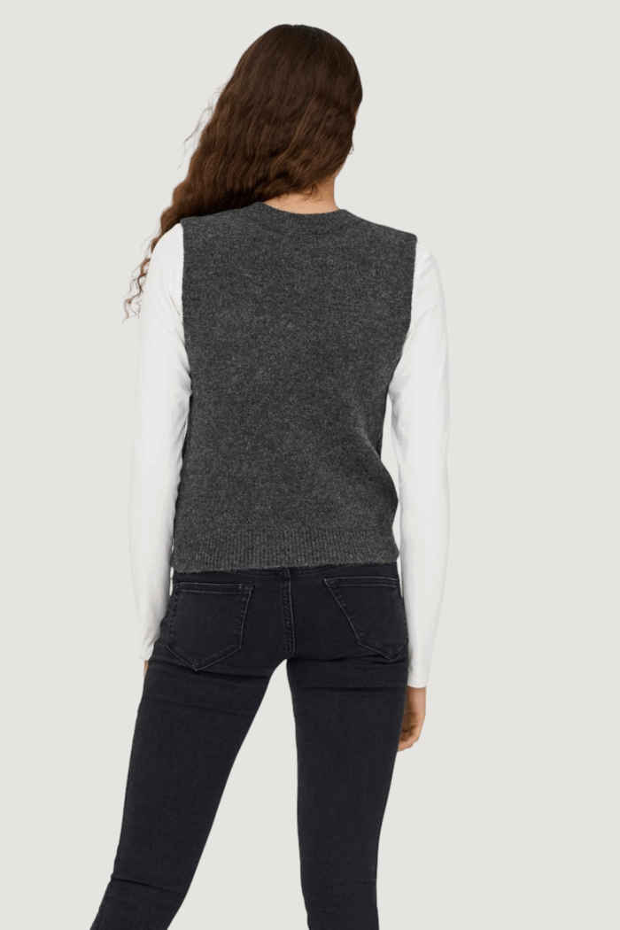 Top Only onlrenata life sl o-neck pearl vest knt Grigio Scuro