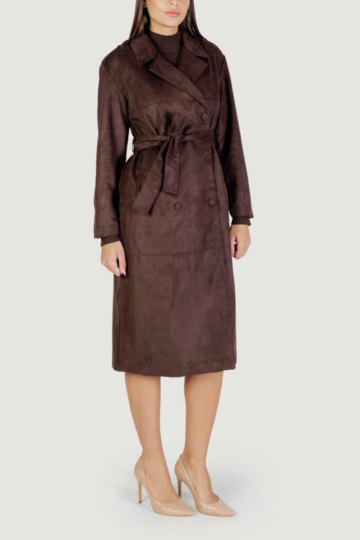 Trench Only onlbine life faux suede trenchcoat otw Marrone Scuro