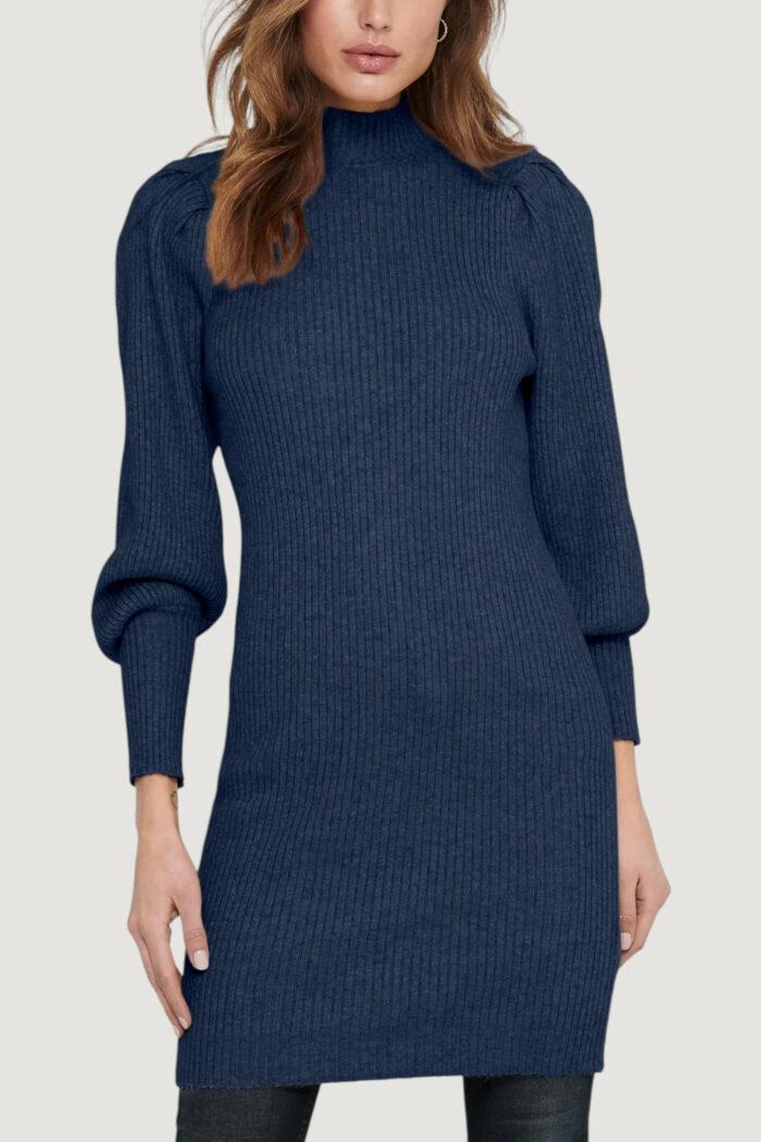 Vestito corto Only onlkatia l/s cc knt Blue Denim