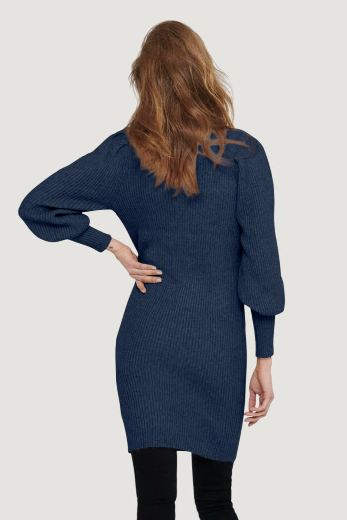 Vestito corto Only onlkatia l/s cc knt Blue Denim